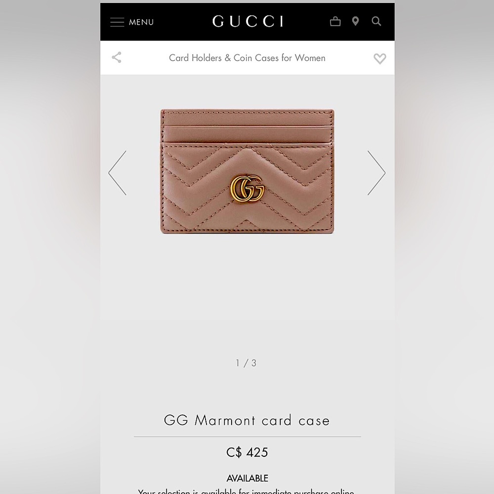 *BRAND NEW* GUCCI GG MARMONT CARD HOLDER